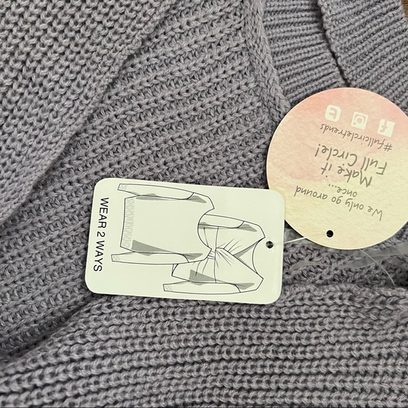 Purple Cold Shoulder Sweater NWT - Picture 3 of 4